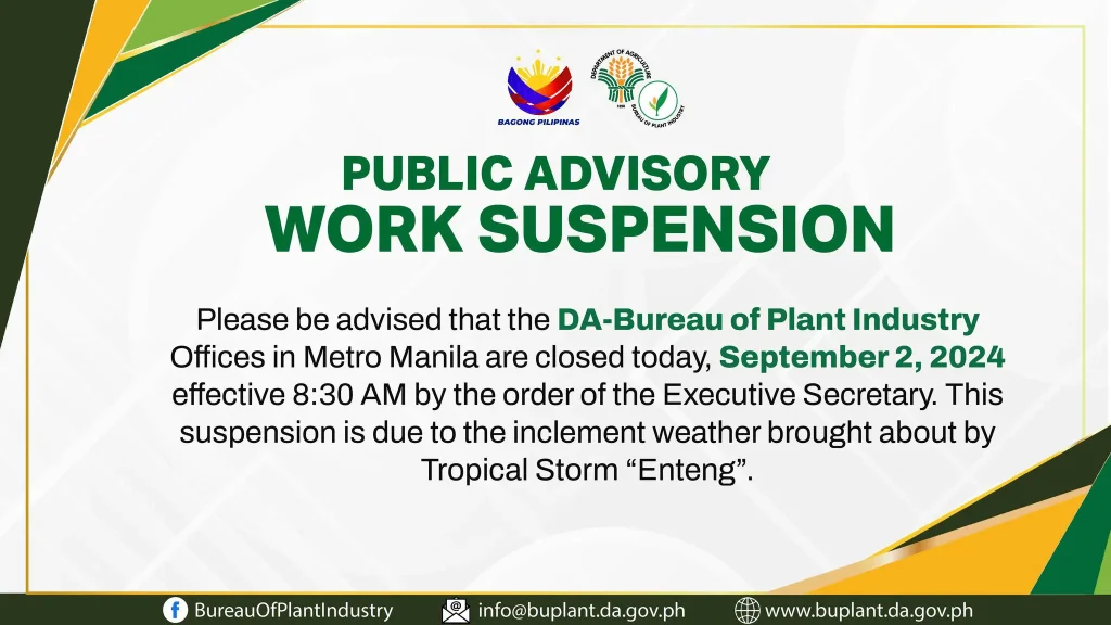 PUBLIC ADVISORY | WORK SUSPENSION (September 02, 2024)